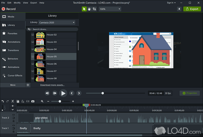 Camtasia screenshot