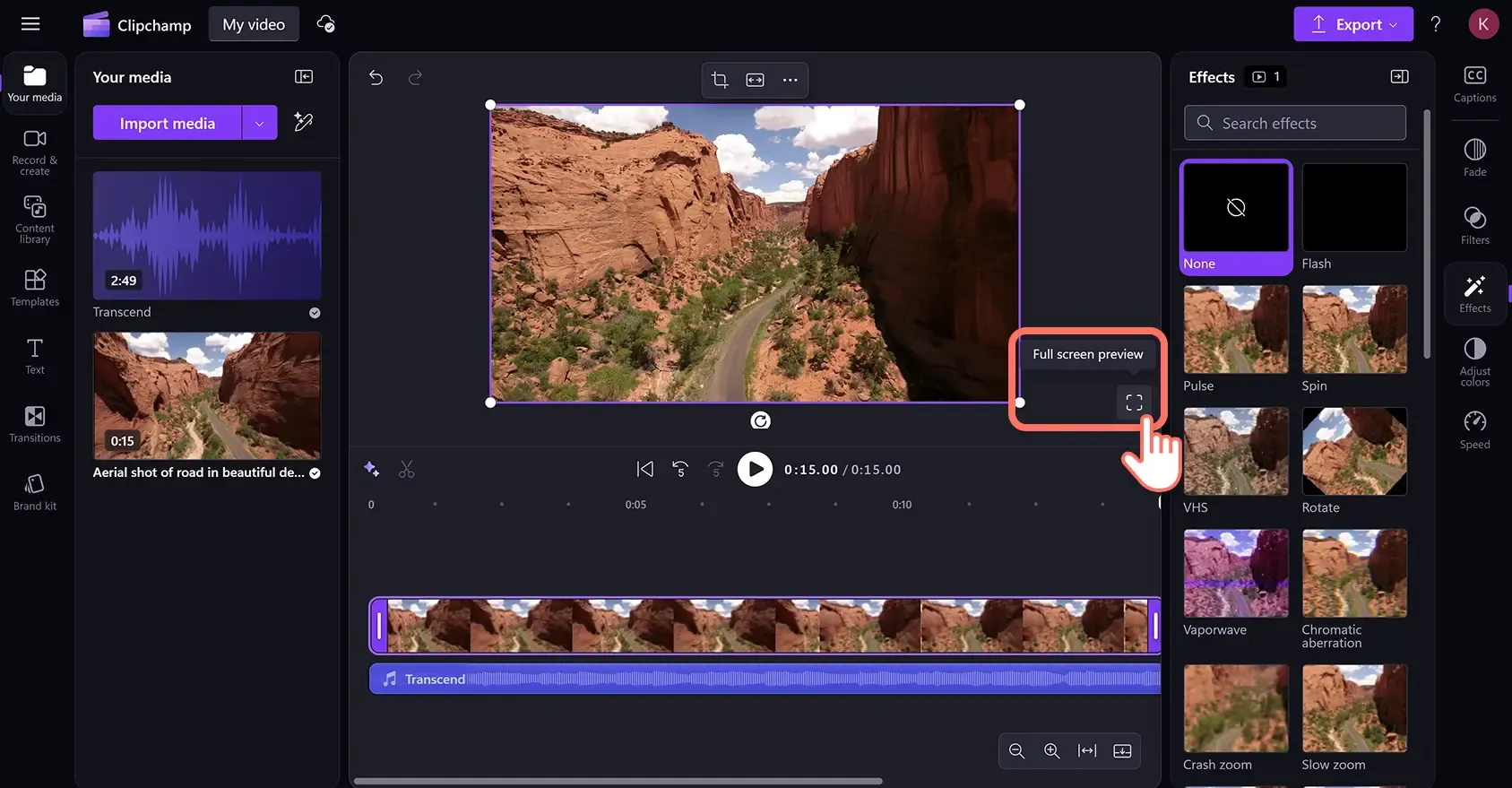 Clipchamp screenshot