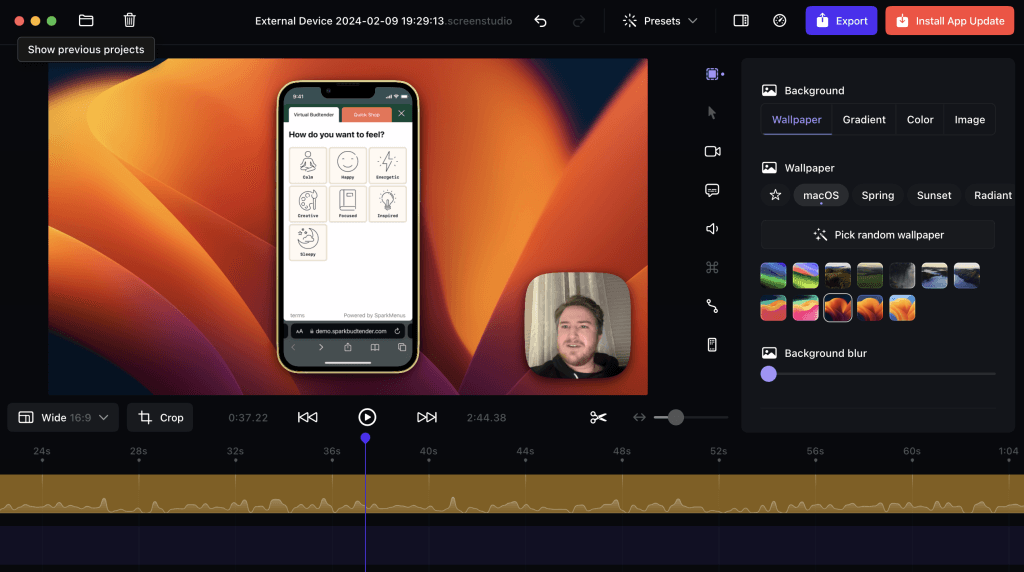Screen Studio Mac screen recorder with automatic zoom animations